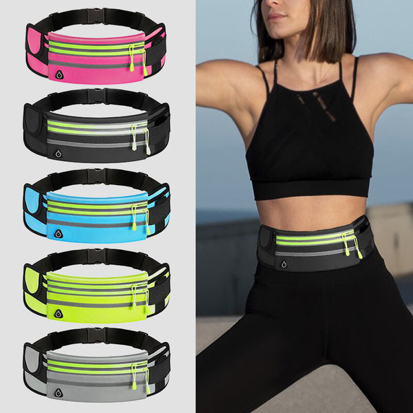 Double Zippers Waist Bags Waterproof Sports Running Fanny Pack Hanzuva