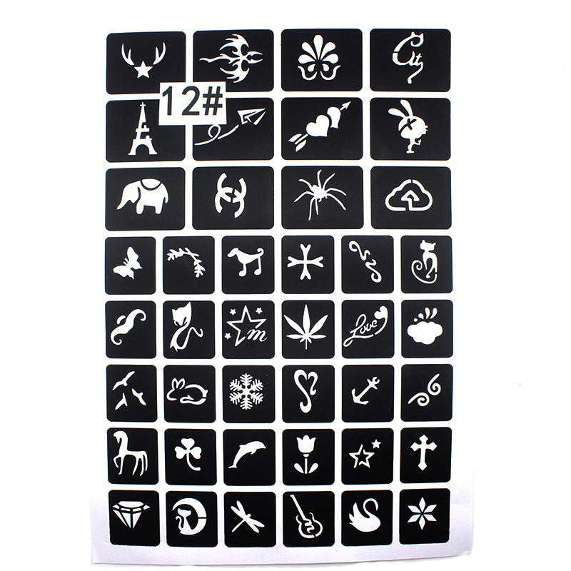 Hollow Tattoo Mold Women's Spray Paint