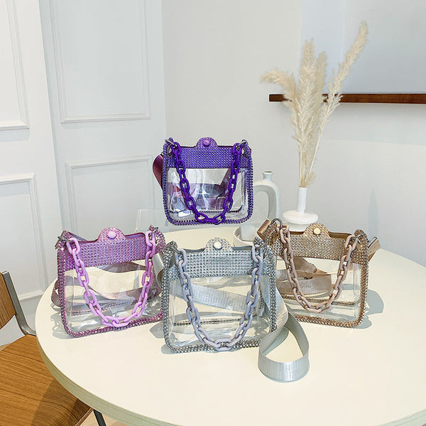 Transparent Chain Women's Portable PVC Shoulder Bag Hanzuva