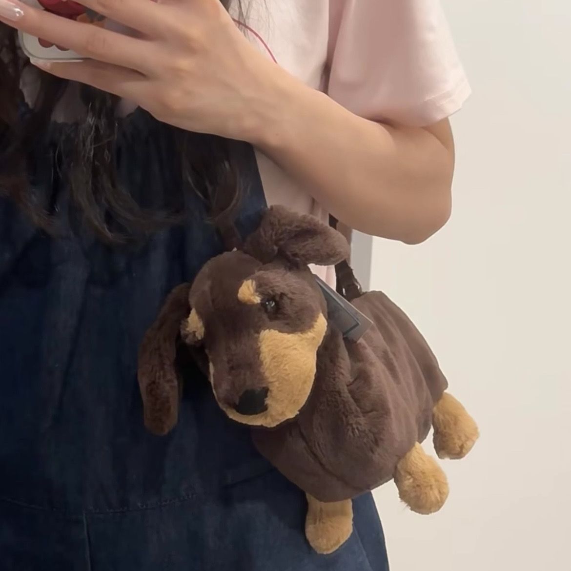 Plush Doll Dachshund West Highland Doll Crossbody Bag