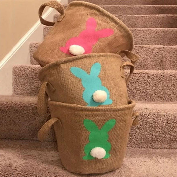 Easter Basket Jute Jesus Day Tote Bag Hanzuva