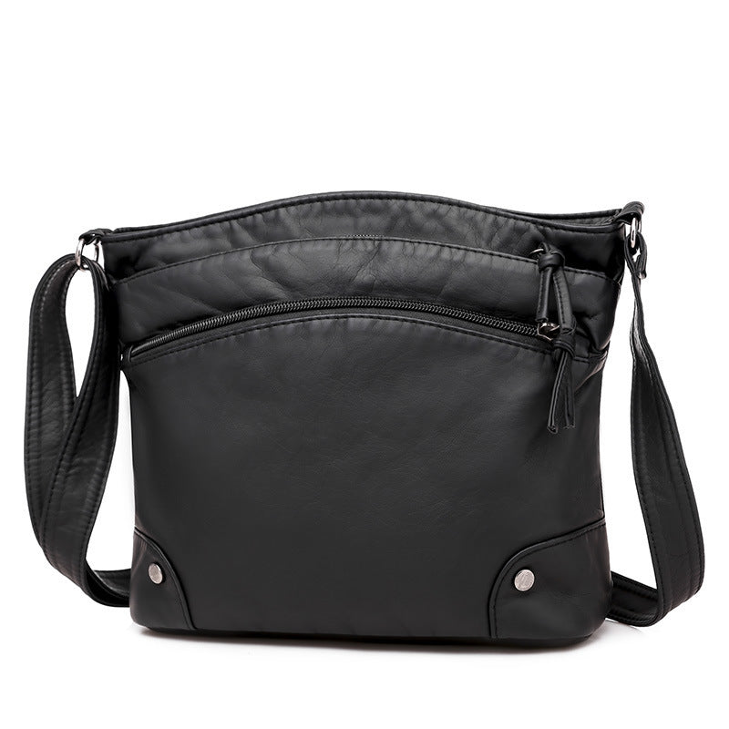 Shoulder Bag Retro Washed Leather Casual Fashion