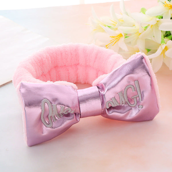 Cute Letters Bow Hair Band Girls Makeup And Face Wash Hair Band Hanzuva