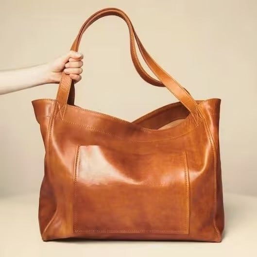 Large Capacity Oil Wax Tote Bags for Women Shoulder Bag Hanzuva