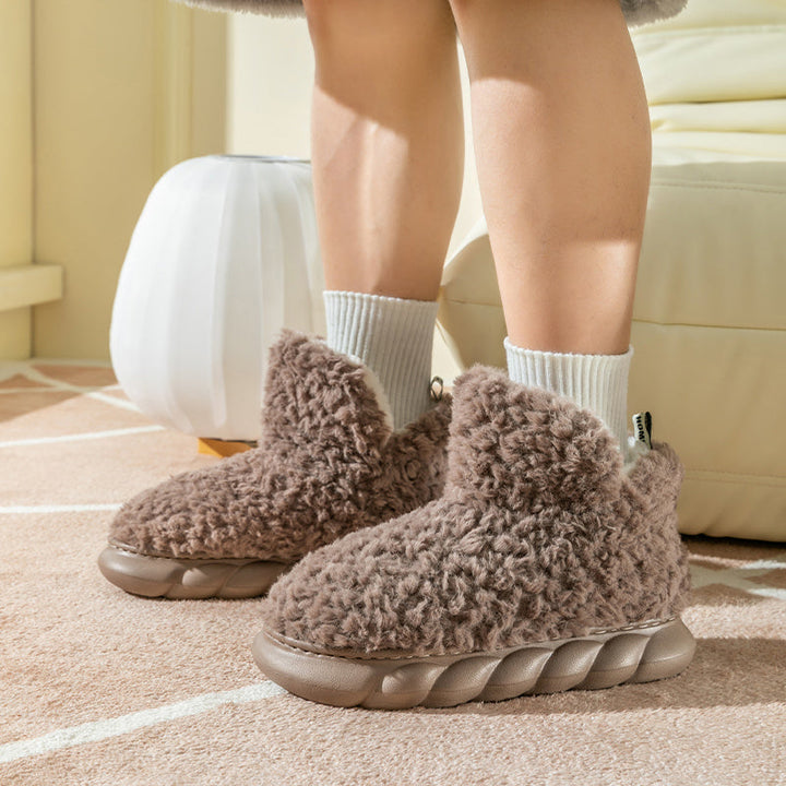 Women's High-heeled Cotton Slippers With A Sense Of Stepping On Shit Hanzuva