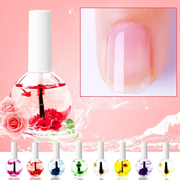 Nail Beauty Dried Flowers Nutrition Nail Treatment Oil Anti-agnail Nail Edge Moisturizing Nail Base Coat Natural Dried Flower Nutrient Solution Hanzuva