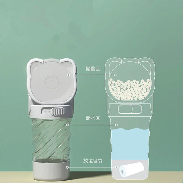 Three-purpose Pet Water Cup With Garbage Box Hanzuva