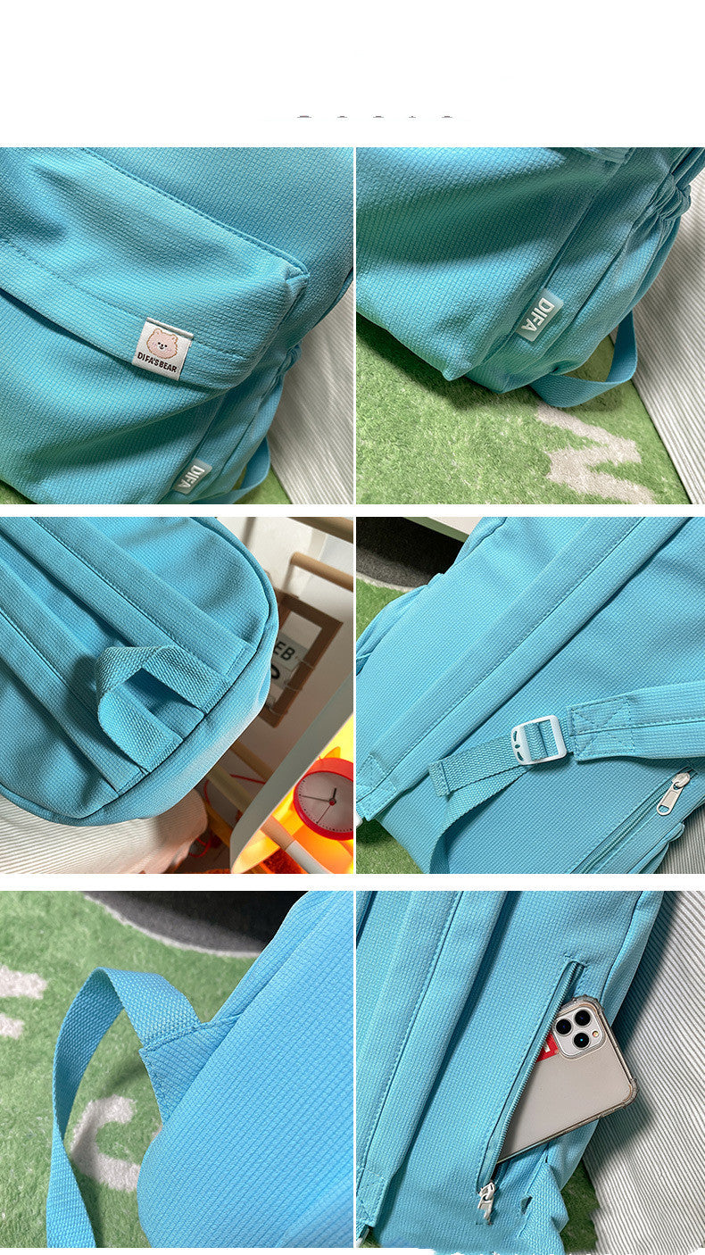 Cute Candy-colored Backpack High School Simple Large-capacity Backpack
