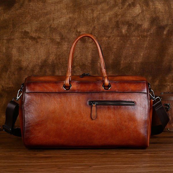 Top Layer Leather Bag Handmade Retro Large Capacity Hanzuva