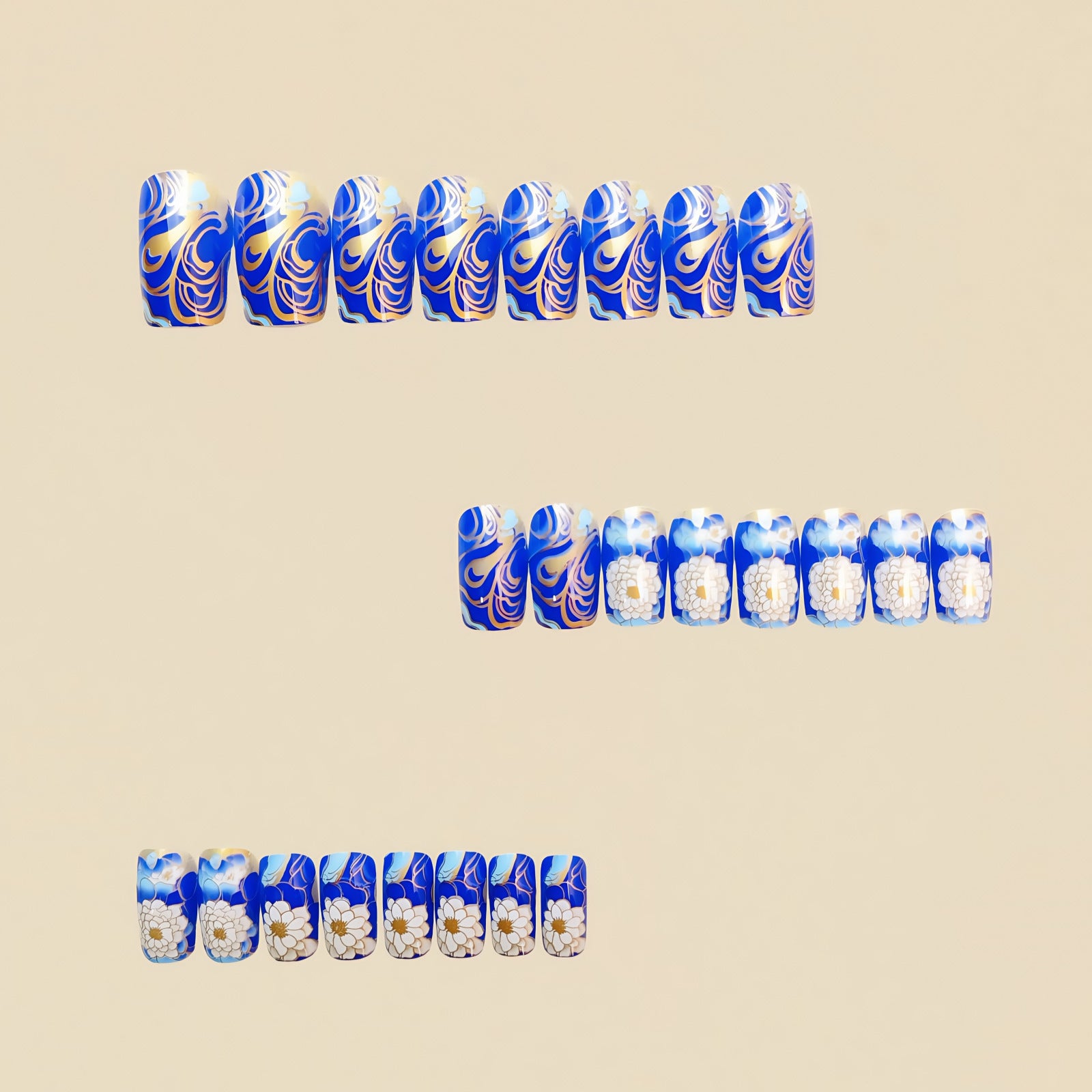 Detachable 24 Pieces Fake Nail Patch Mid-length