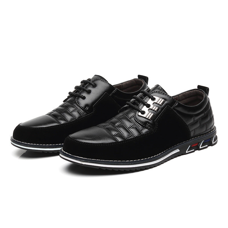 Sportswear casual lace up men's leather shoes