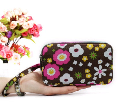 New portable female hand grasping bag three-layer zipper bag autumn long large screen mobile phone key ladies coin purse Hanzuva