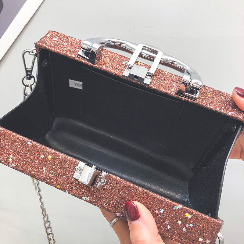 Sequins box bag radio handbag bright surface Harajuku wind Messenger bag Hanzuva