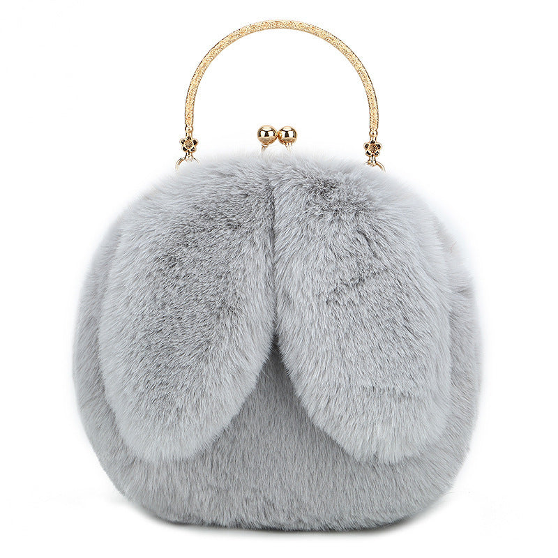 Fashion chain ear plush handbag Hanzuva