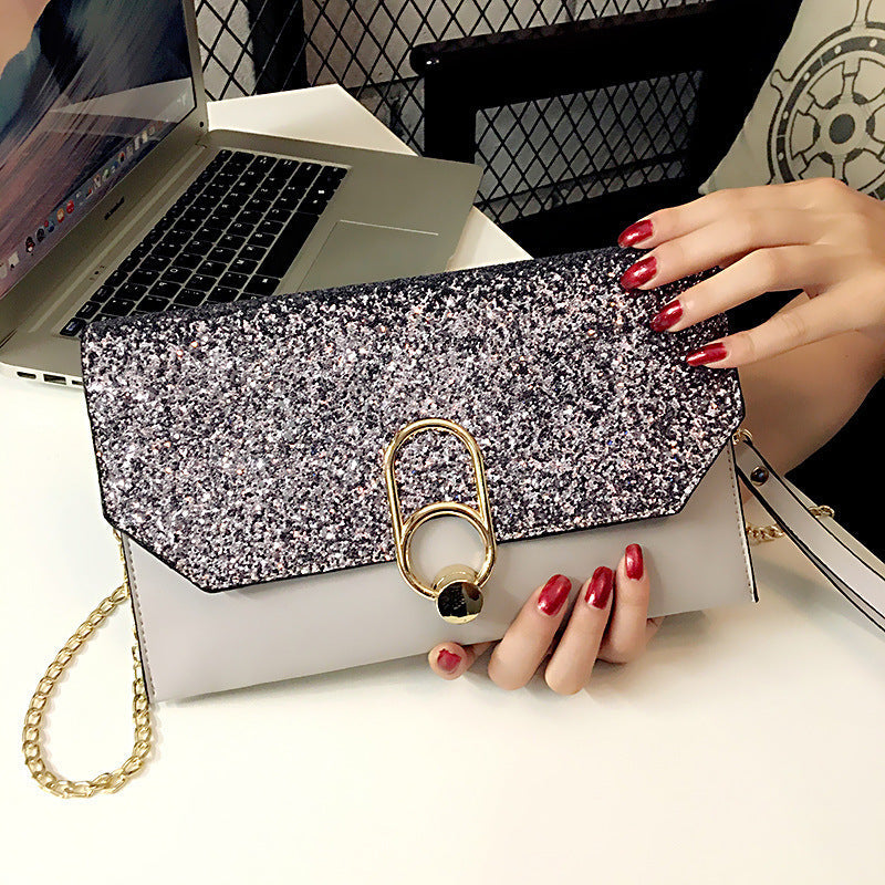 New envelope bag clutch bag slanting small bag Korean version of the shoulder bag clutch bag female Hanzuva