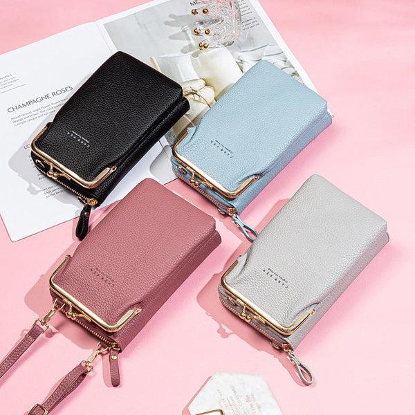 Fashion Lychee Pattern Solid Color Diagonal Shoulder Bag Hanzuva