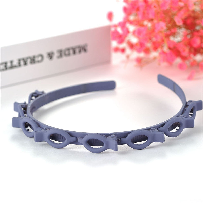 Hollow Solid Color Braided Hairpin Headband