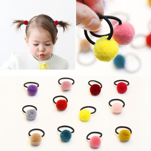 Korean candy color children's hair ball hair ring color tie hair band no seams do not hurt hair rope baby hair rope Hanzuva