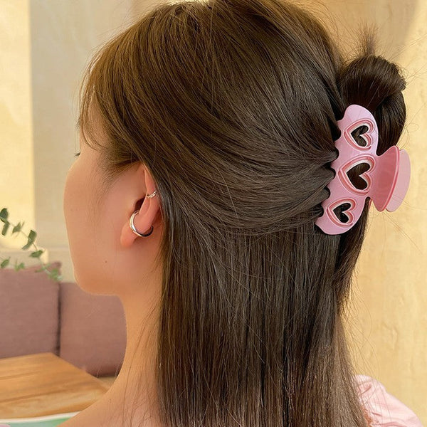 Cute Hollow Girl Heart Grip Hanzuva