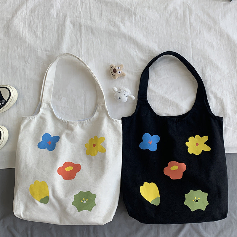 Hyuna Flower Canvas Bag with the Same Paragraph Hanzuva