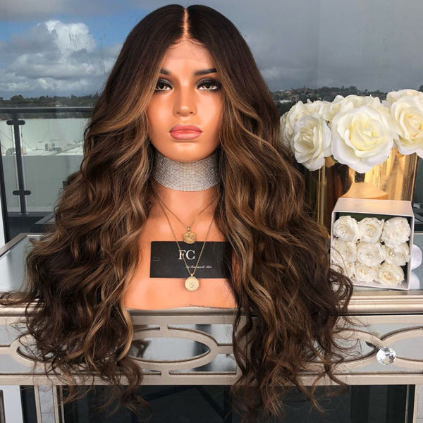 Long brown wig Hanzuva
