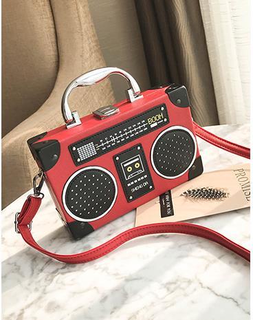 Sequins box bag radio handbag bright surface Harajuku wind Messenger bag Hanzuva