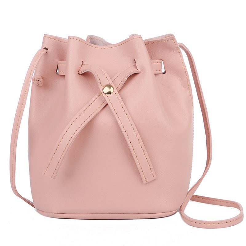 Korean Style Solid Color Bucket Bag Spring Ladies Shoulder Bag Hanzuva