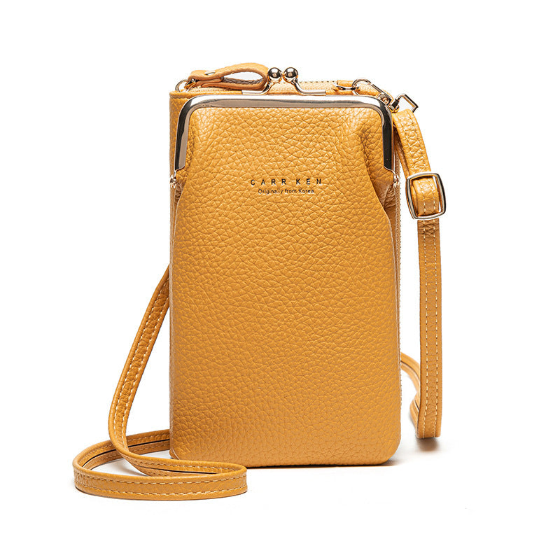 Fashion Lychee Pattern Solid Color Diagonal Shoulder Bag Hanzuva