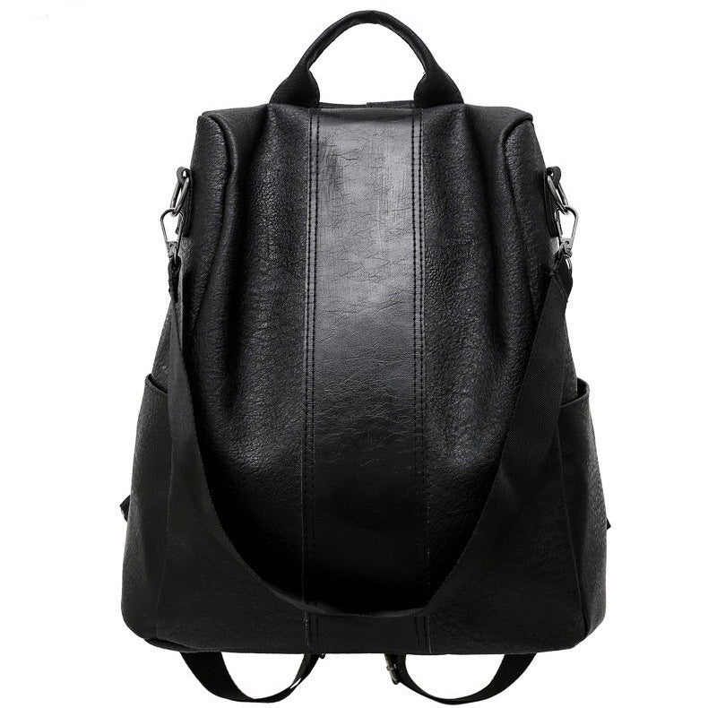 Women's solid color large capacity backpack Hanzuva