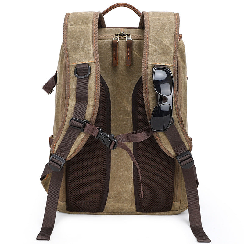 Wax dye rucksack camera bag Hanzuva