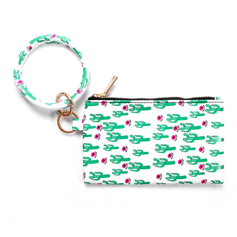 Ladies Leather Keychain Bracelet Wallet Hanzuva