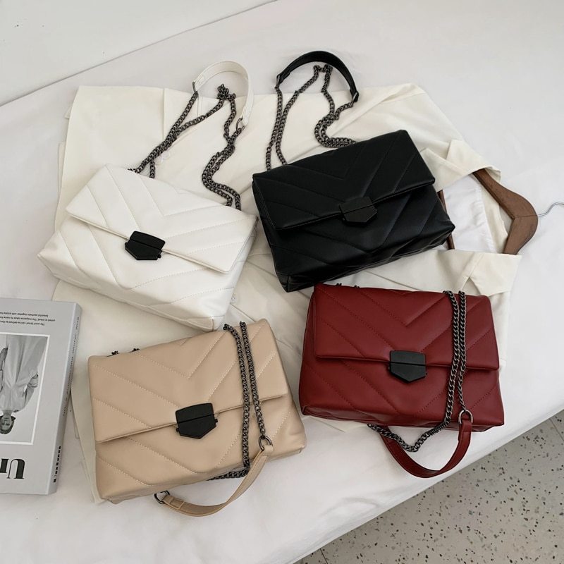 Embroidery Thread Small PU Leather Crossbody Bags for Women Trend Hand Bag Women's Branded Trending Shoulder Handbags Hanzuva