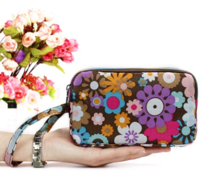 New portable female hand grasping bag three-layer zipper bag autumn long large screen mobile phone key ladies coin purse Hanzuva
