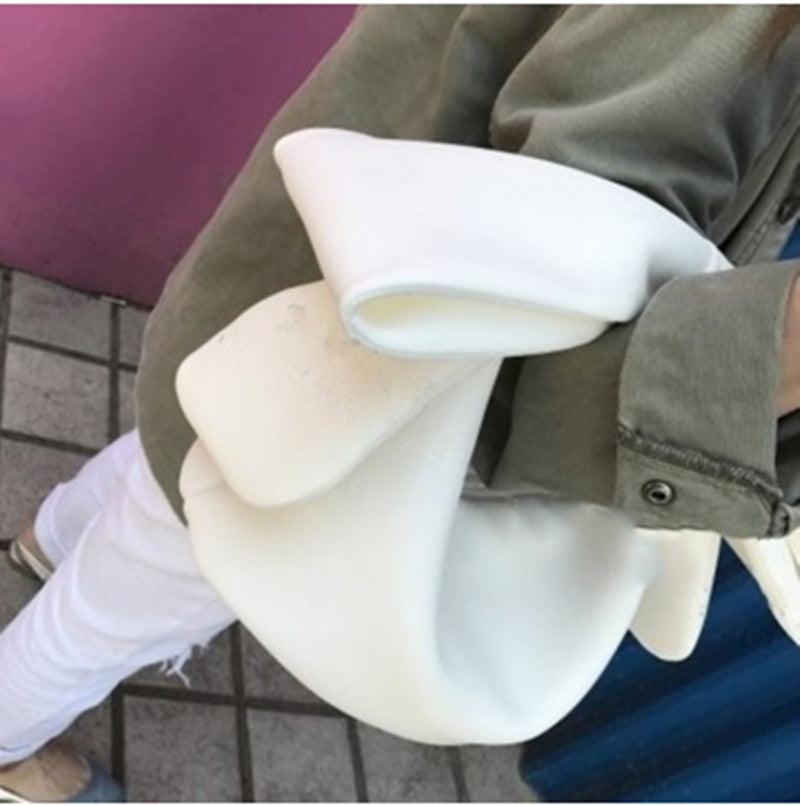Concave Shape Cute Bow Space Cotton Handbag Hanzuva