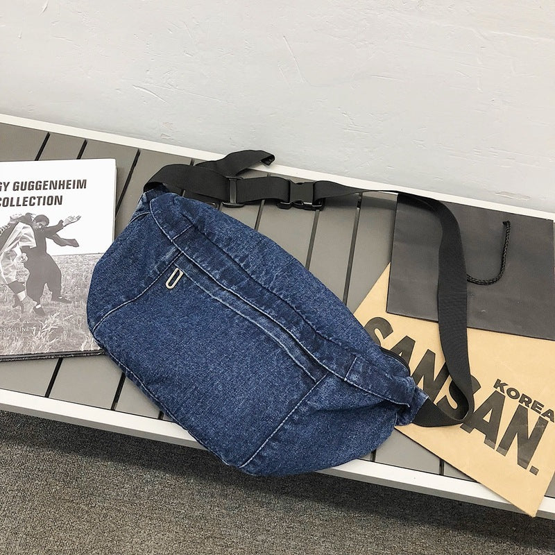 Denim large-capacity belt bag