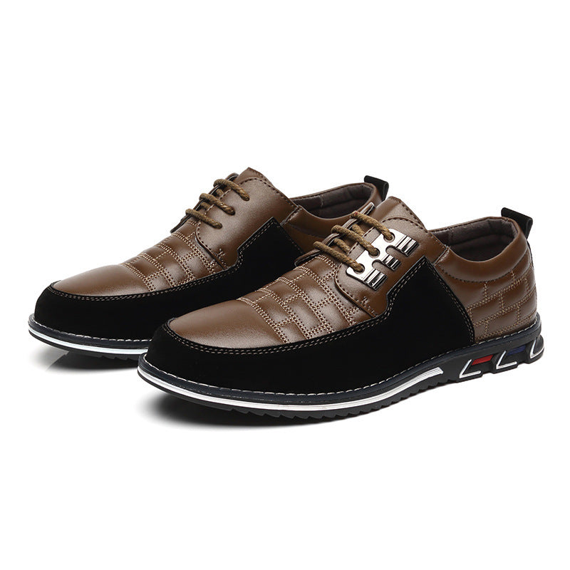 Sportswear casual lace up men's leather shoes