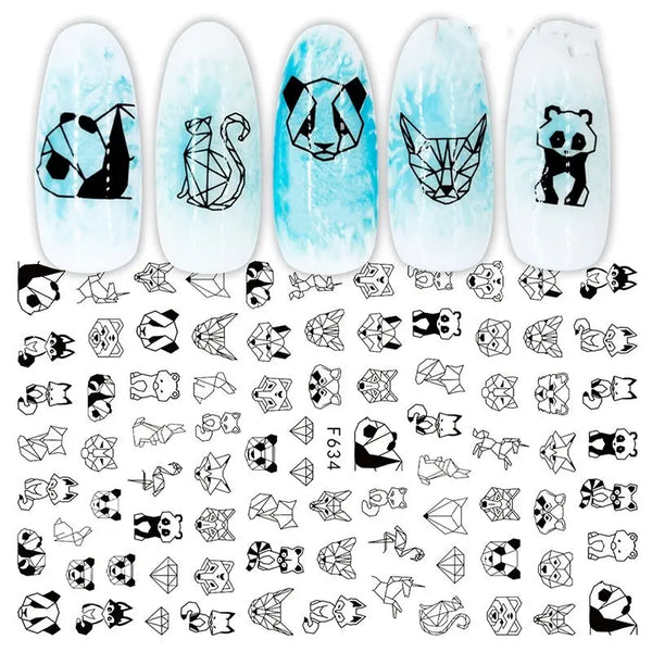 1pc Flowers Rose Red Black Sliders Adhesive Decoration Nail Art Stickers Russian Design 3D Adhesive Slider Decals Hanzuva