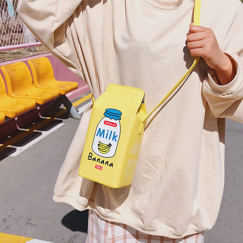 Milk box printed small square bag Hanzuva