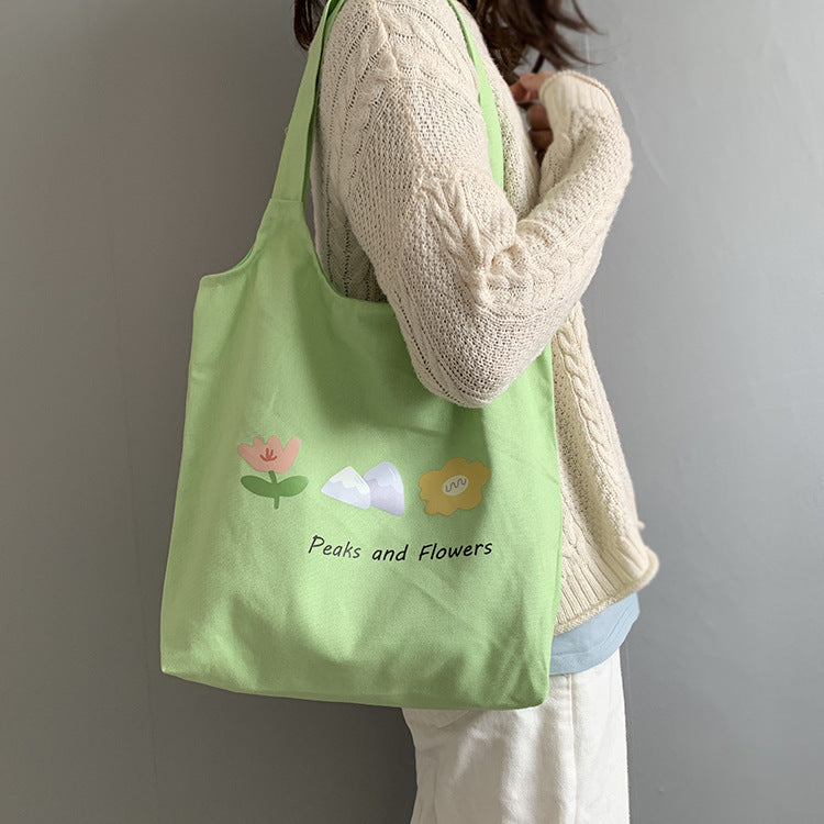 Hyuna Flower Canvas Bag with the Same Paragraph Hanzuva
