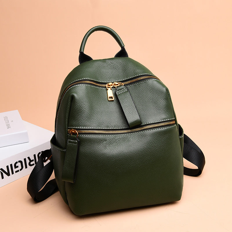 Leather Backpack Women All-Match Fashion Top Layer Leather Small Backpack Hanzuva