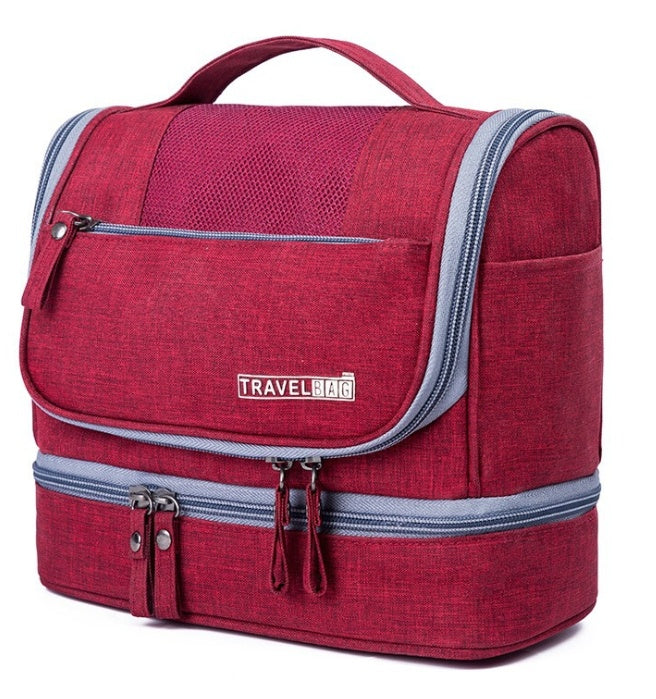 New cationic waterproof large capacity cosmetics dry and wet wash bag two-layer cosmetic bag Hanzuva