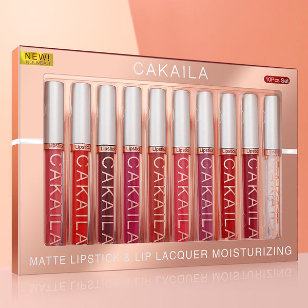 Pack Of 10 Matte Nonstick Cup Waterproof Lip Gloss Hanzuva