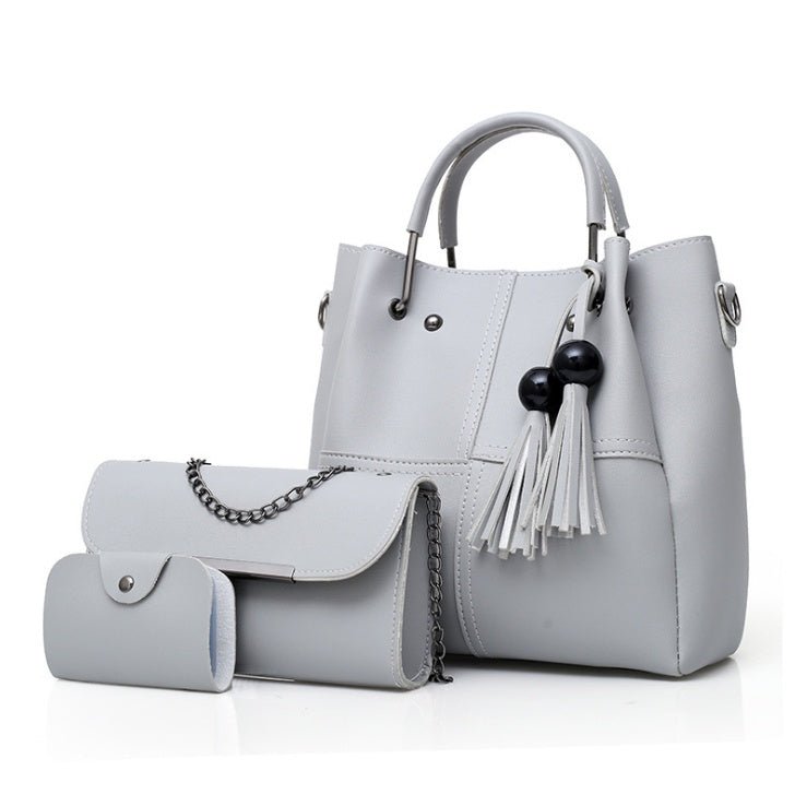 European and American fashion single shoulder Messenger bag ladies three-piece tassels mother bag Hanzuva