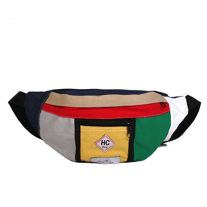 Contrast canvas bag mini sports chest Hanzuva