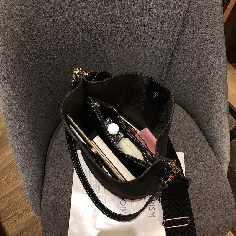 Scrub bucket bag shoulder bag Hanzuva
