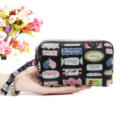 New portable female hand grasping bag three-layer zipper bag autumn long large screen mobile phone key ladies coin purse Hanzuva
