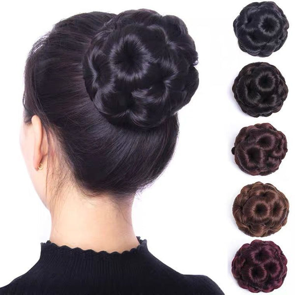 High Temperature Silk Wig Hair Ring, Hair Bun, Nine Flower Ball Head Bridal Costume Plate Hanzuva