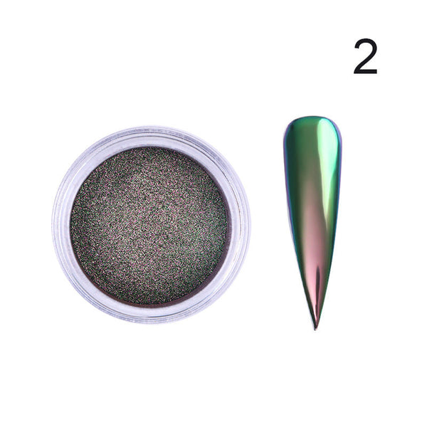 Mirror peacock laser manicure powder Hanzuva
