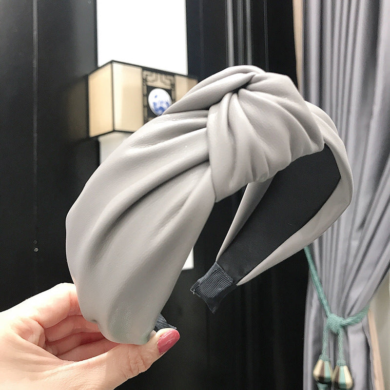 PU imitation leather knotted headband