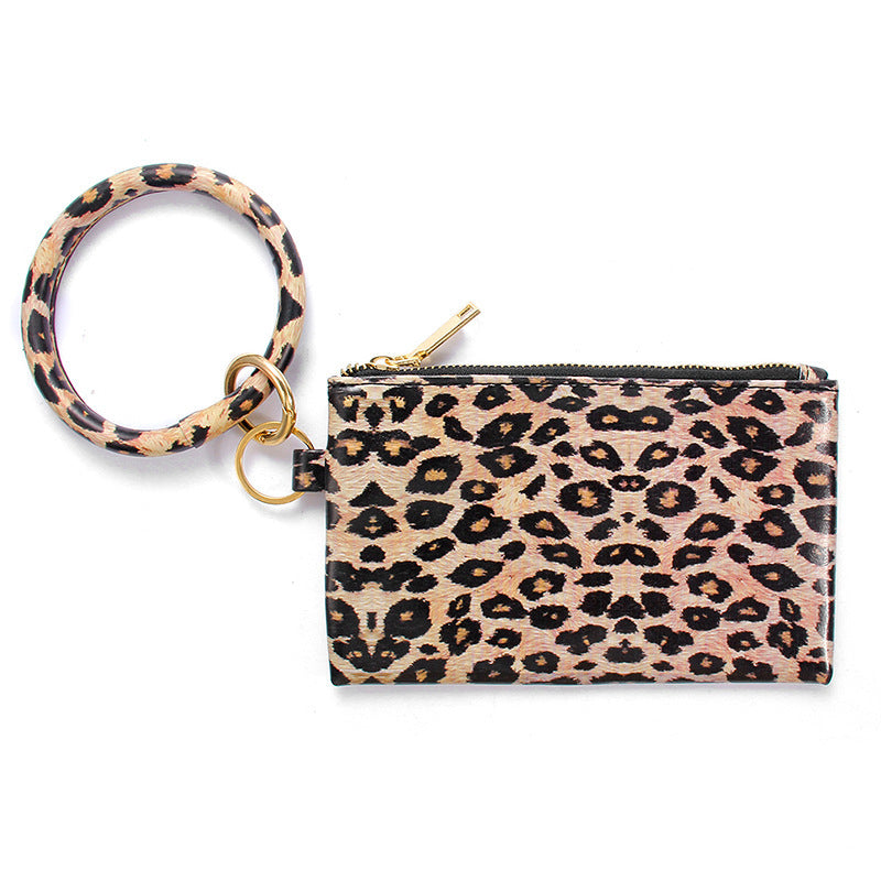 Ladies Leather Keychain Bracelet Wallet Hanzuva